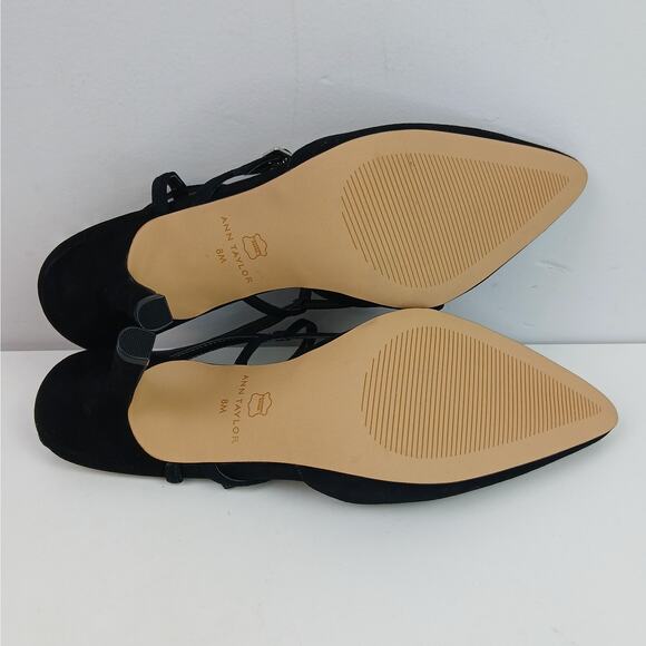 Ann Taylor SZ 8 Strappy Asymmetrical Suede Pump Style # 603186 NEW - Picture 8 of 8